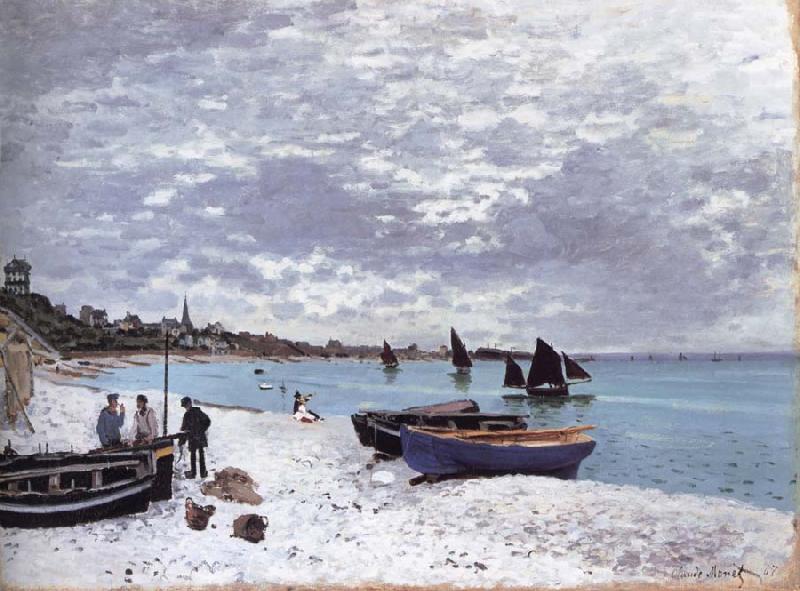 Claude Monet The Beach at Sainte-Adresse oil painting picture